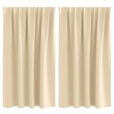 vidaXL Blackout Gordijnen met Ringen 2 st Crèmekleurig 140 x 140 cm
