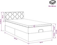 vidaXL Ottomaanse Bed met Matras en LED Roze 90 x 190 cm fluweel