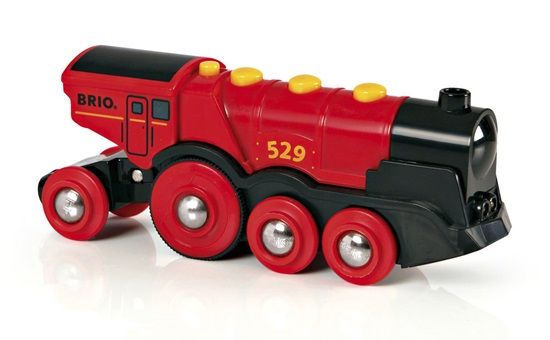Brio Mighty Red Action Locomotive - Wooden Toy Train - Red & Black - 3+ Years