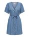 ONLY Meisjes Mini jurk ONLEVIDA-BEA S/S DNM QYT Katoen/Lyocell Medium Blue Denim Maat S