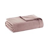 Madison Park Lichtgewicht zomerdeken van 100% Egyptisch katoen, ademend wafelgebreid ontwerp, zachte, gezellige sprei voor het hele seizoen, voor bed, bank of bank, Rose King Size (274 x 229 cm)