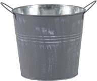 Mega Collections Plantenpot/bloempot/emmer - zink - zilvergrijs - D18 x H16 cm