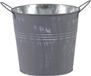 Mega Collections Plantenpot/bloempot/emmer - zink - zilvergrijs - D18 x H16 cm