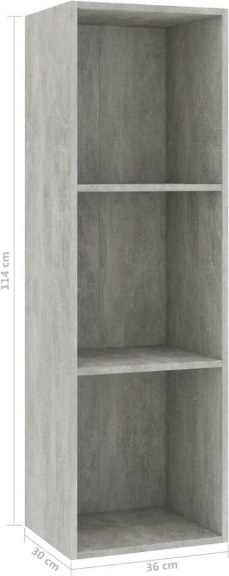 vidaXL Boekenkast/tv-meubel - 36x30x114 cm - Bewerkt Hout - Betongrijs