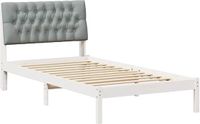 vidaXL Bedframe met Gevoerde Hoofdbord Wit 100 x 200 cm