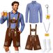Traditionele herenklederdrachtset met bretels en leren broek