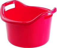 Hega Hogar Grote teil/afwasbak/kuip - kunststof - rond - handvatten - 41 x 24 cm - 14 liter - rood