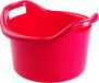 Hega Hogar Grote teil/afwasbak/kuip - kunststof - rond - handvatten - 41 x 24 cm - 14 liter - rood