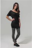 Build Your Brand Viskose Tee Dames T-shirt - zwart - 4XL