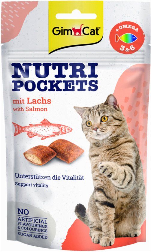 GimCat Nutri Pockets - Kattensnack - Zalm 60 g