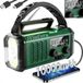 Radio de détresse - Radio portable AM/FM/NOAA - 10.000 mAh - Énergie solaire & manivelle - Étanche - Lampe de poche LED - Alarme SOS & batterie externe - Vert