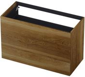 INK - Onderkast 2 Laden Push To Bestaande Uit: - 1200x450x650 Mm - Massief Eiken Ash Grey