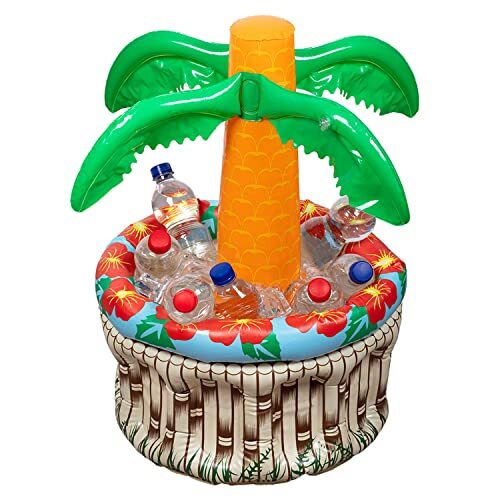 Boland 52161 - opblaasbare drankenkoeler palm, grootte 62 cm, decoratie, drankenkoeler, zwembadfeest, zomerfeest, themafeest