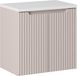 Meuble de salle de bain 60 cm avec plateau, blanc, mat, couleur cachemire, avec nervures