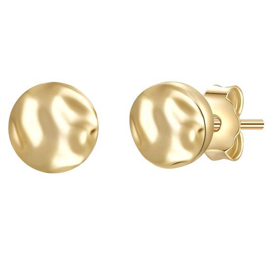 Glanzstücke München Zilveren Oorknopjes Cirkel Geelgoud 5 mm Dames