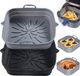 Sans marque 2 pièces moule en silicone pour friteuse à air chaud, 23 cm, carré, gris