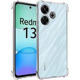 Phonillico® Case voor Xiaomi Redmi 13 - Schokbestendige bescherming Zacht TPU Transparant