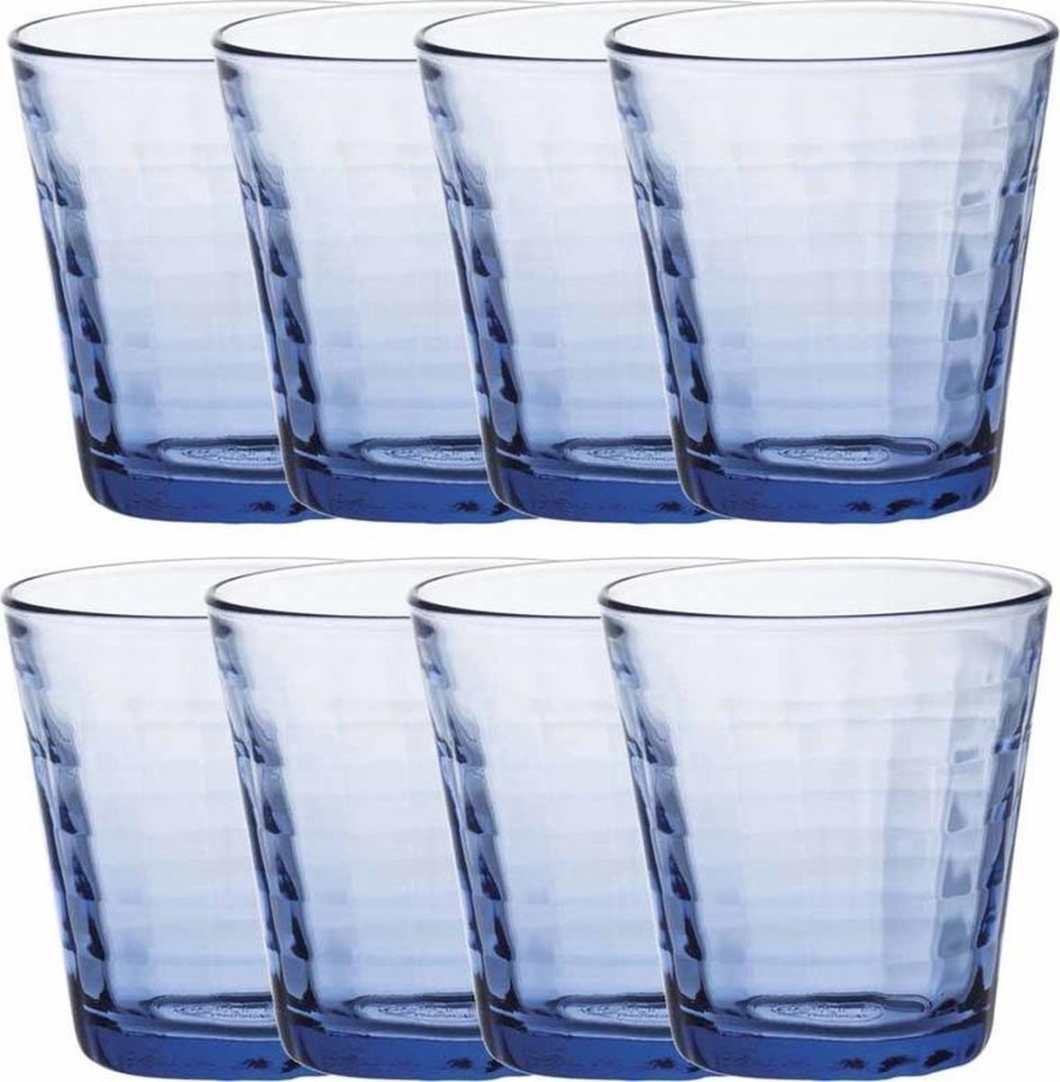 Duralex 16x Drinkglazen/waterglazen Prisme blauw 220 ml - Koffie/thee glazen Prisme 220 ml