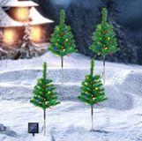 Merkloos / Sans marque HITGROW SP. Z O.O. 4x Zonne-energie Kerstboom Tuinverlichting Set - 4 Stuks Elke (8 Lichtstanden, Draadloos)