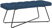vidaXL Bank met knopen tufting Blauw 110 x 40 x 46 cm Stof