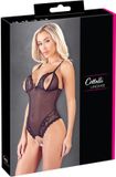 Cottelli Lingerie Open Transparante Powernet Body Zwart S