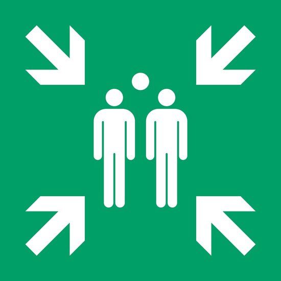 Pictogram bordje Verzamelplaats | 300 x 300 mm | 2 stuks