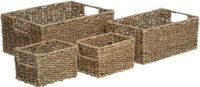 5five Opbergmanden - set van 4x - gevlochten zeegras - manden - opbergen - Kast-/badkamer mandjes verschillende formaten