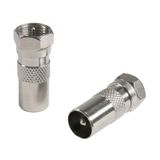 Seki 10 x F-stekker naar IEC stekker adapter coaxiale satelliet TV antennes connector voor RG6 RG59 kabel metaal 10 stuks
