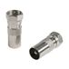 Seki 10 x F-stekker naar IEC stekker adapter coaxiale satelliet TV antennes connector voor RG6 RG59 kabel metaal 10 stuks