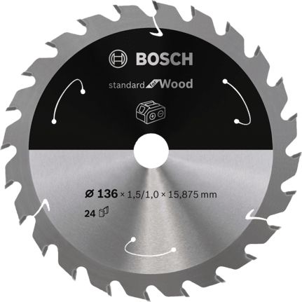 Bosch Cirkelzaagblad - 13.6 cm - 24 tanden - Hardhout/Zachthout