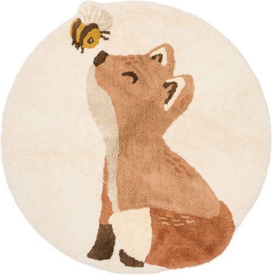 Little Dutch Vloerkleed vos - Beige - Forest Friends