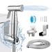 HQJUN Multifunctionele handbediende bidetspray, badkamerluierdouche, spray, slang en accessoires - bidet handsproeier met dubbele sproeifunctie (zilverkleurig)