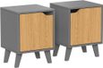 Vicco Malu Table de chevet - Set de 2 - Anthracite/Chêne