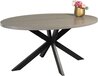 Lizzely Garden & Living Eettafel ovaal melamine 160cm Tommy grijs ovale tafel