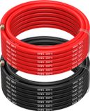 MMOBIEL 8 AWG Siliconen Elektrische Draad - 8 Gauge (8,37mm²) Vertinde Koperkabel - 2 Aparte Draden Rood & Zwart Elk 5 m