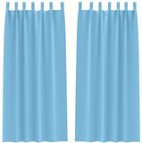 vidaXL Blackout Gordijnen met Ringen 2 st Lichtblauw 225 x 140 cm