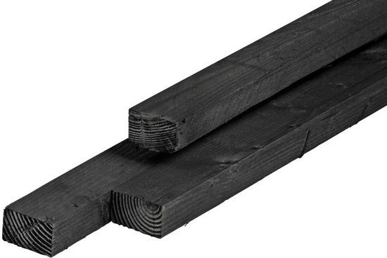Merkloos Tuindeco Regel douglas zwart geimpregneerd 4,5x7,5x400 cm