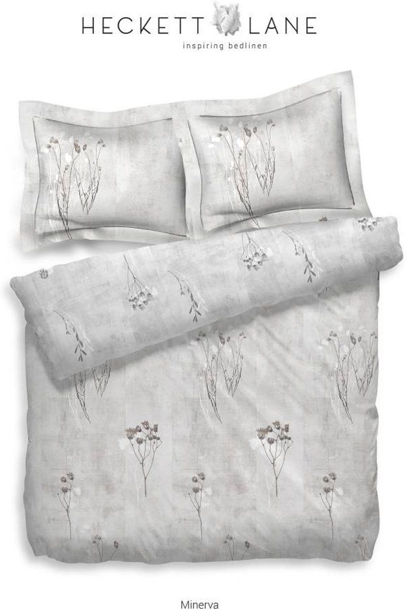 Heckett & Lane HnL Dekbedovertrek Minerva - Natural 240x220 - grijs - katoen