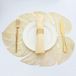 Sans marque 6x Sets de table en forme de feuille nappe vinyle or