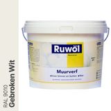 Ruwol Muurverf binnen en buiten Mat Gebroken Wit (RAL 9010) 5 liter