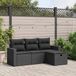 Maison Exclusive - Ensemble de meubles de jardin 4 pièces avec canapé et coussins, noir, en polyrotin