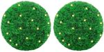 vidaXL Kunstbuxusballen met LED-verlichting - 2 stuks - 27 cm - Groen