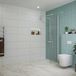 FortiFura Galeria inloopdouche - 50x200cm - ribbelglas - wandarm - mat wit