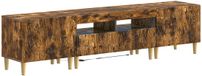 vidaXL - 3-delige - LED - TV-kast - DELFT - Gerookt - eiken - Bewerkt - hout