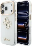 Guess Housse arrière pour Apple iPhone 18 Pro Max - HC IML 4G Script Metal - Blanc