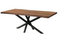 FREEFORM Table à manger en bois de Sheesham 220x100x76 gris teinté / pieds Mikado anthracite mat
