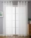 203322 Set van 2 transparante voile gordijnen met loodband afwerking wit 225 x 140 cm (H x B)