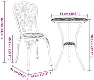 vidaXL - Tuin - Bistro - Set - 3 - st - Zwart - Aluminium