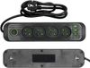 LAITICA - Répartiteur de courant - 4 prises - 4x USB - 3m - Avec interrupteur et mise à la terre - Noir