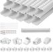 VEVOR Mini Split Line Set Cover 76,2 Mm B 5400 Mm L Decoratieve Pvc Buisafdekking voor Airconditioning Met 10 Rechte Kanalen en Volledige Componenten Overschilderbaar voor Warmtepompen Wit